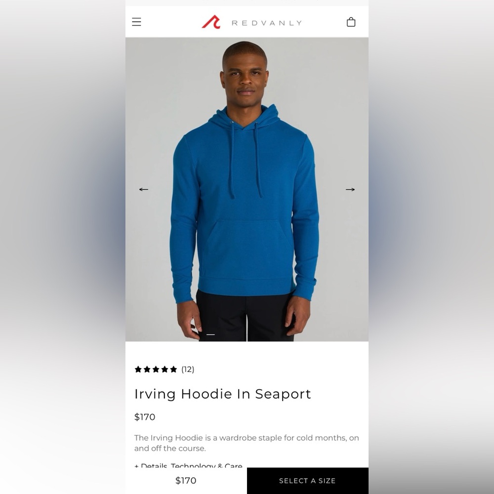 Redvanly Men's Blue Irving Hoodie